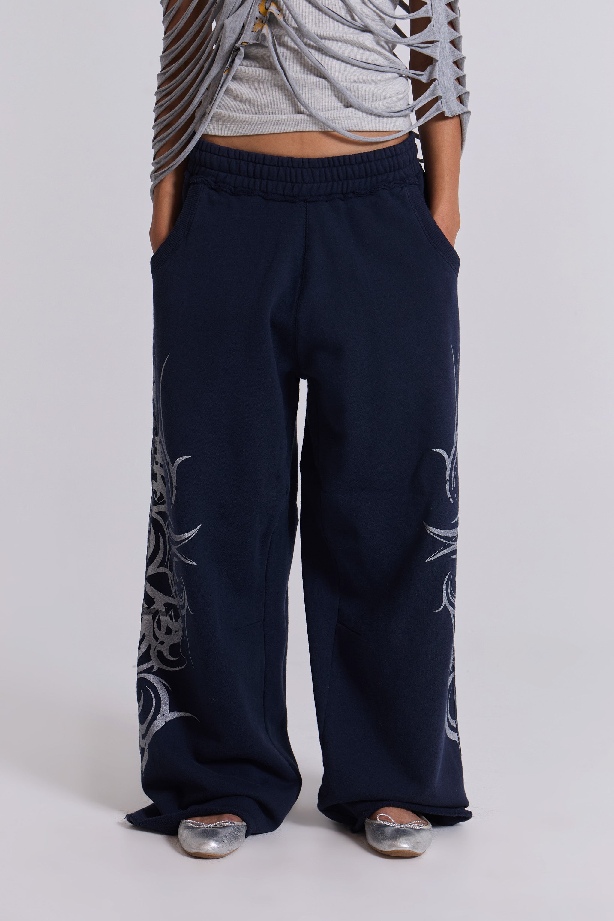 Navy Baggy Blade Joggers
