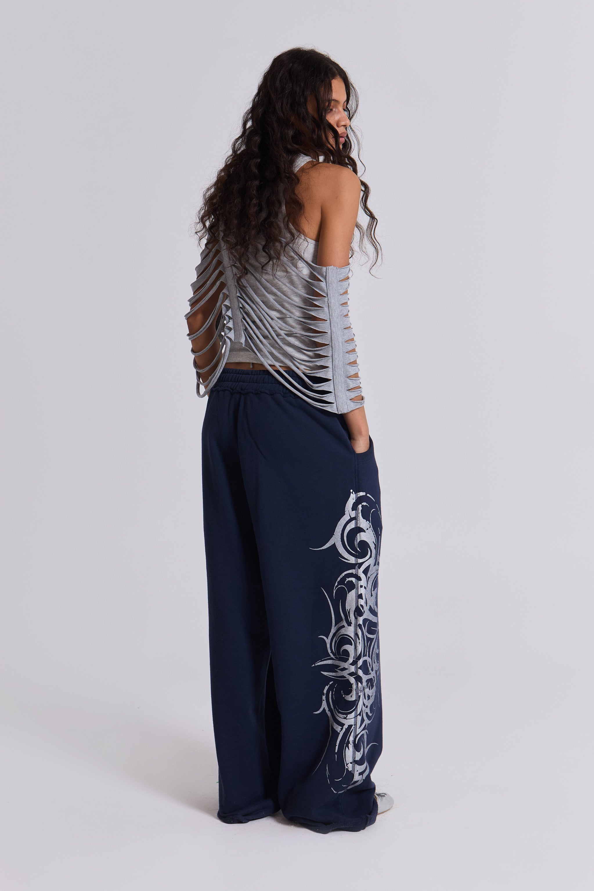 Navy Baggy Blade Joggers