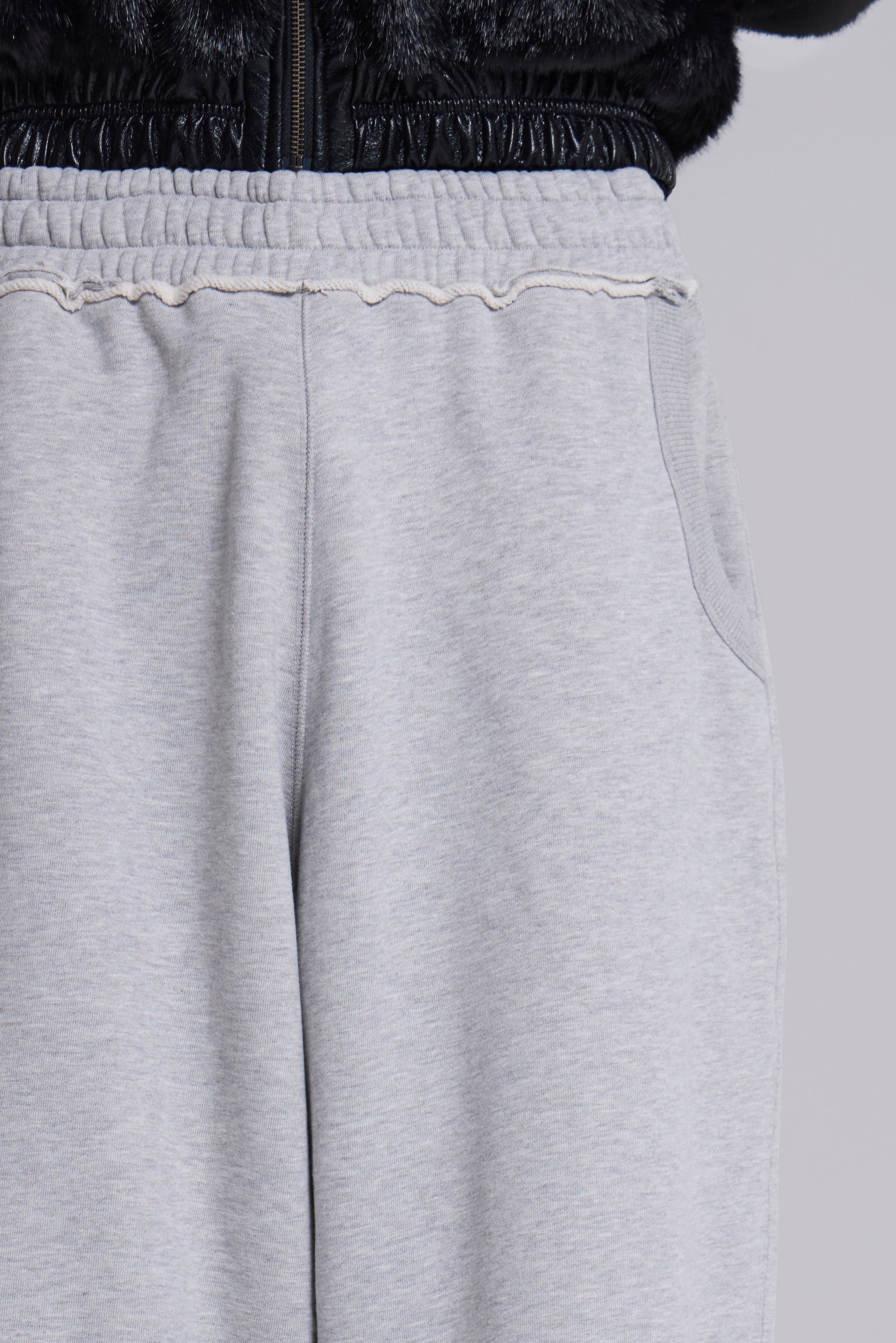 Grey Marl Gothic Print Baggy Monster Joggers