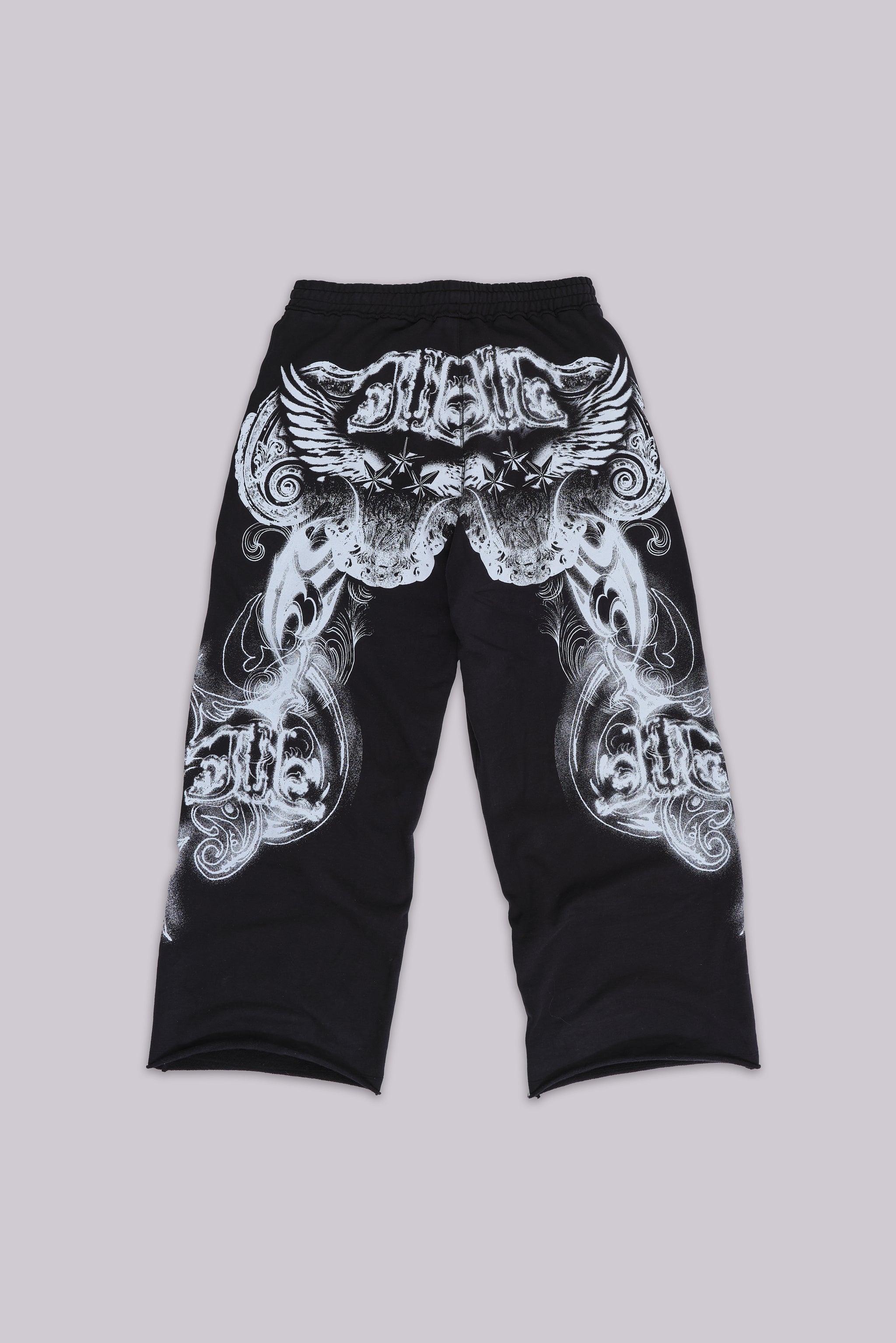 Black Gothic Print Baggy Monster Joggers