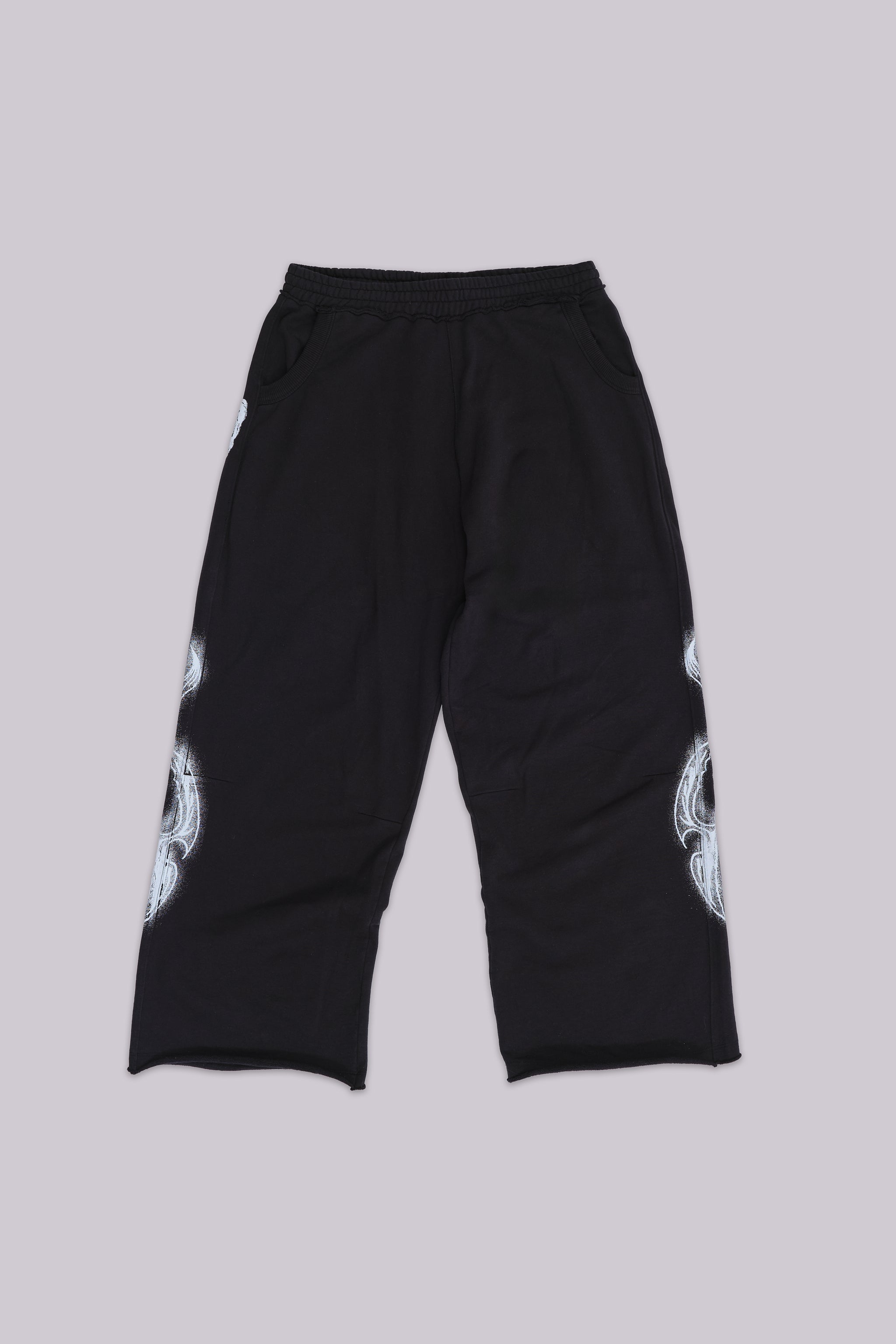 Black Gothic Print Baggy Monster Joggers