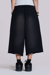 Monster 3/4 Washed Black Shorts