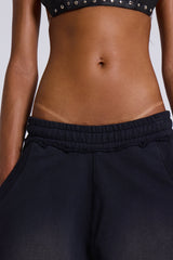 Monster 3/4 Washed Black Shorts