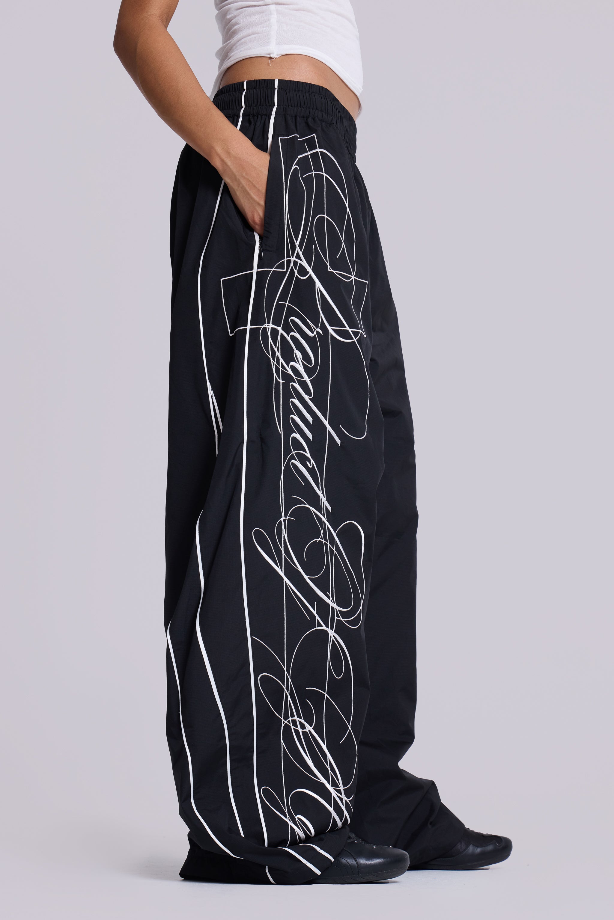 P.O.A. Black Vapor Tracksuit Bottoms