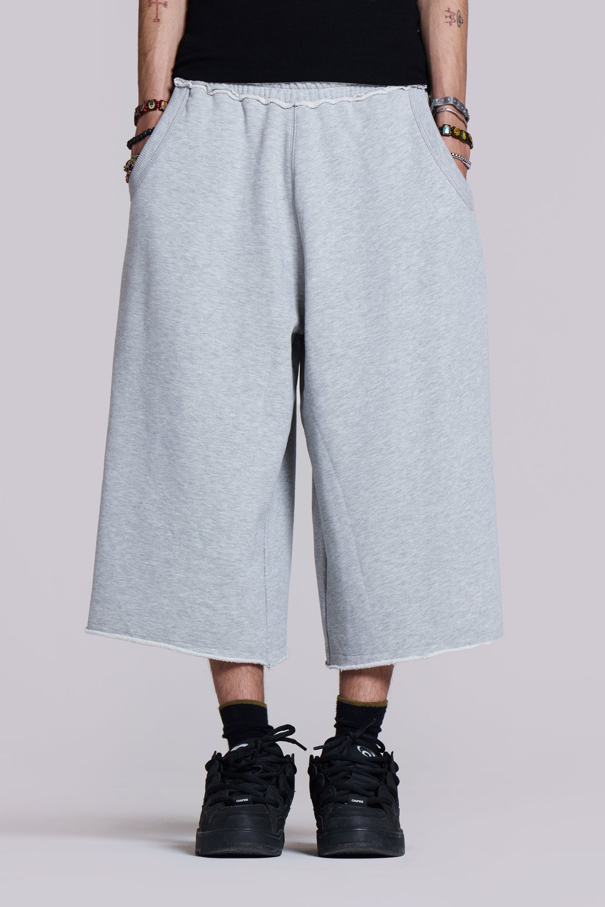 Monster 3/4 Grey Marl Shorts