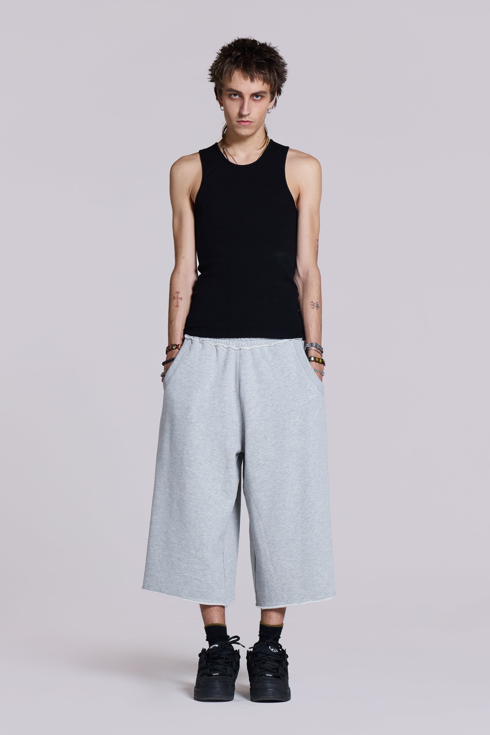 Monster 3/4 Grey Marl Shorts