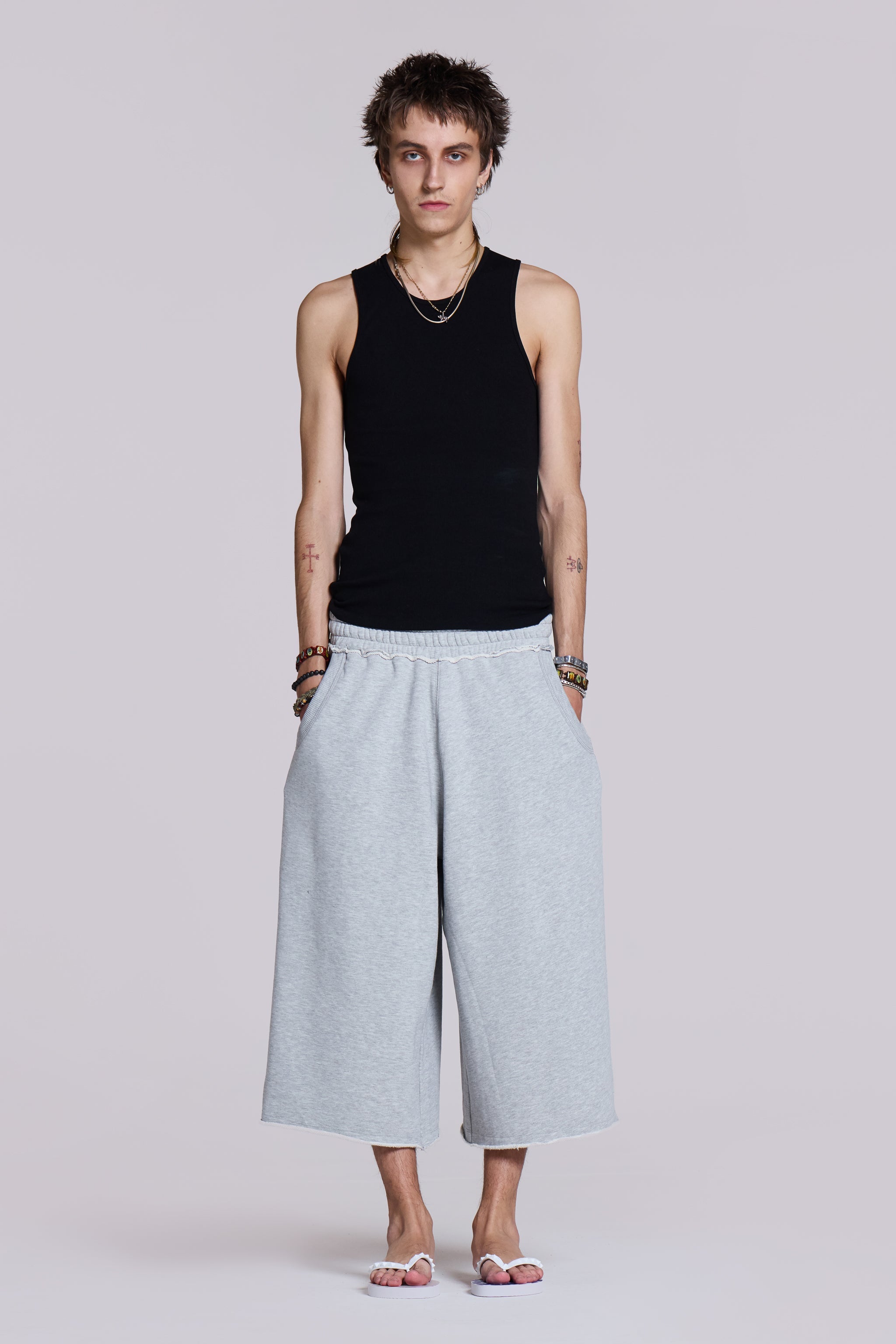 Monster 3/4 Grey Marl Shorts