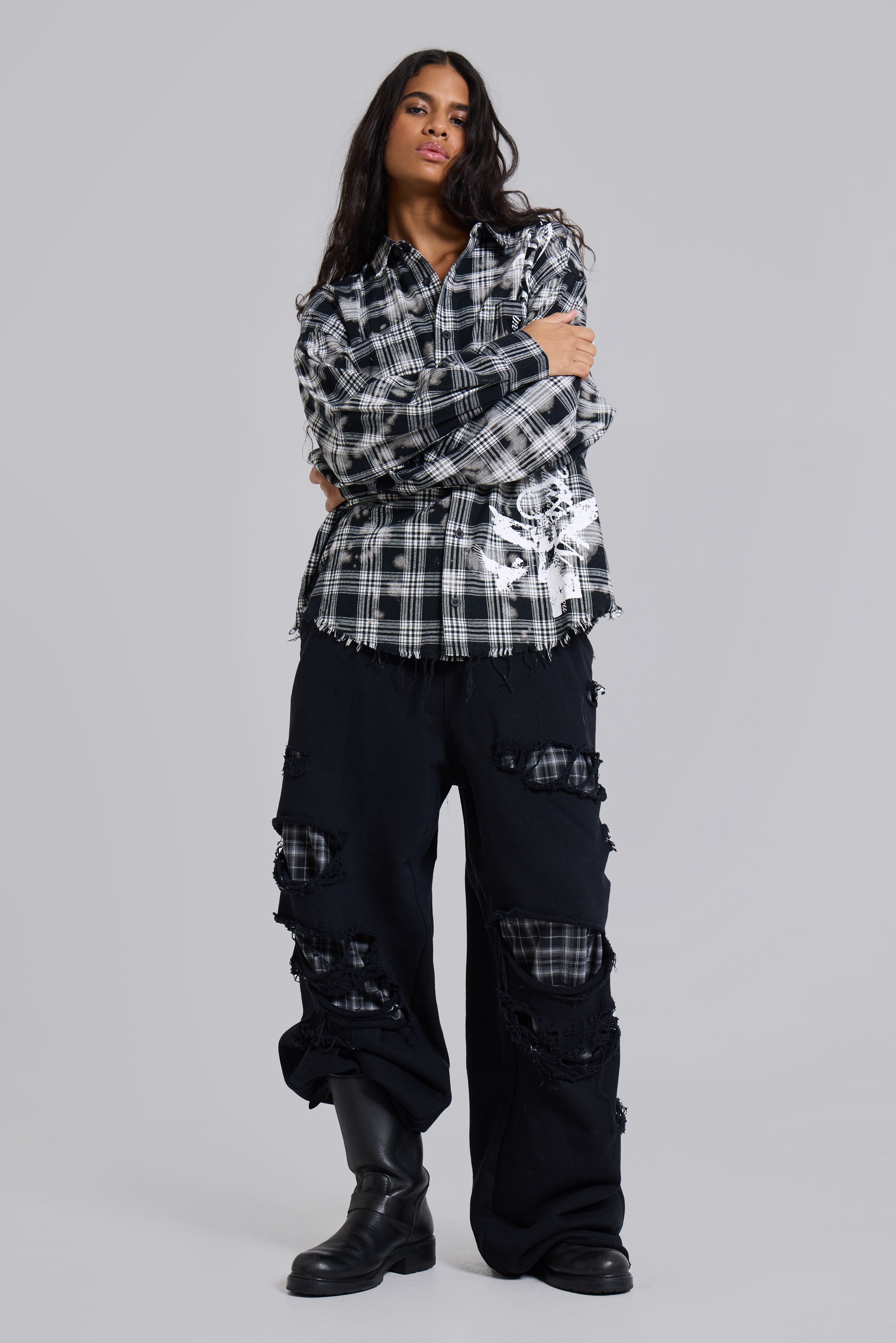 Check Layered Monster Joggers