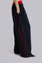 Black Mesh Vapor Tracksuit Bottoms