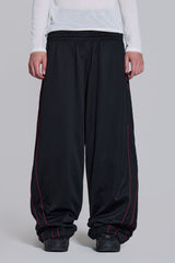 Black Mesh Vapor Tracksuit Bottoms