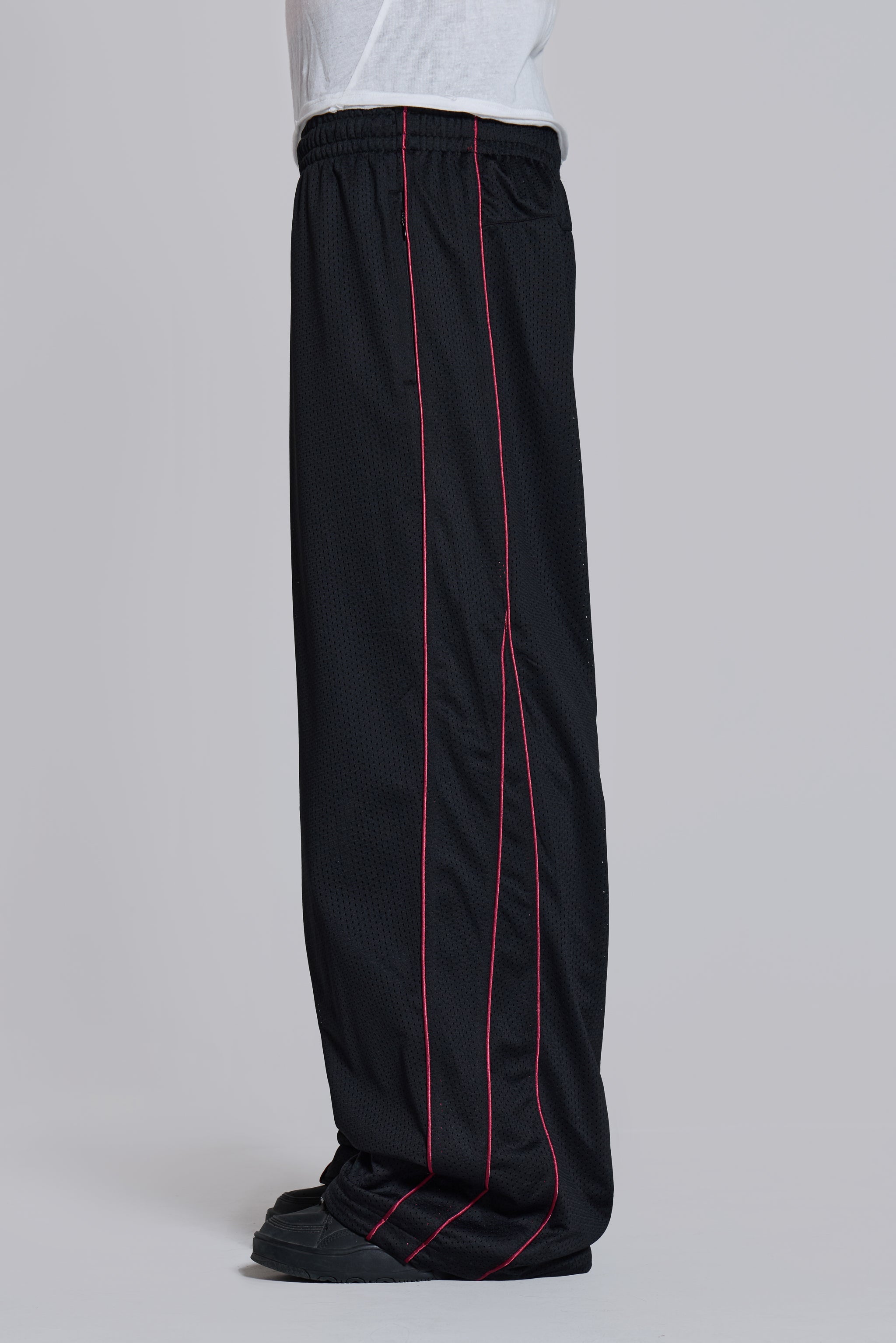 Black Mesh Vapor Tracksuit Bottoms