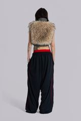 Black Mesh Vapor Tracksuit Bottoms