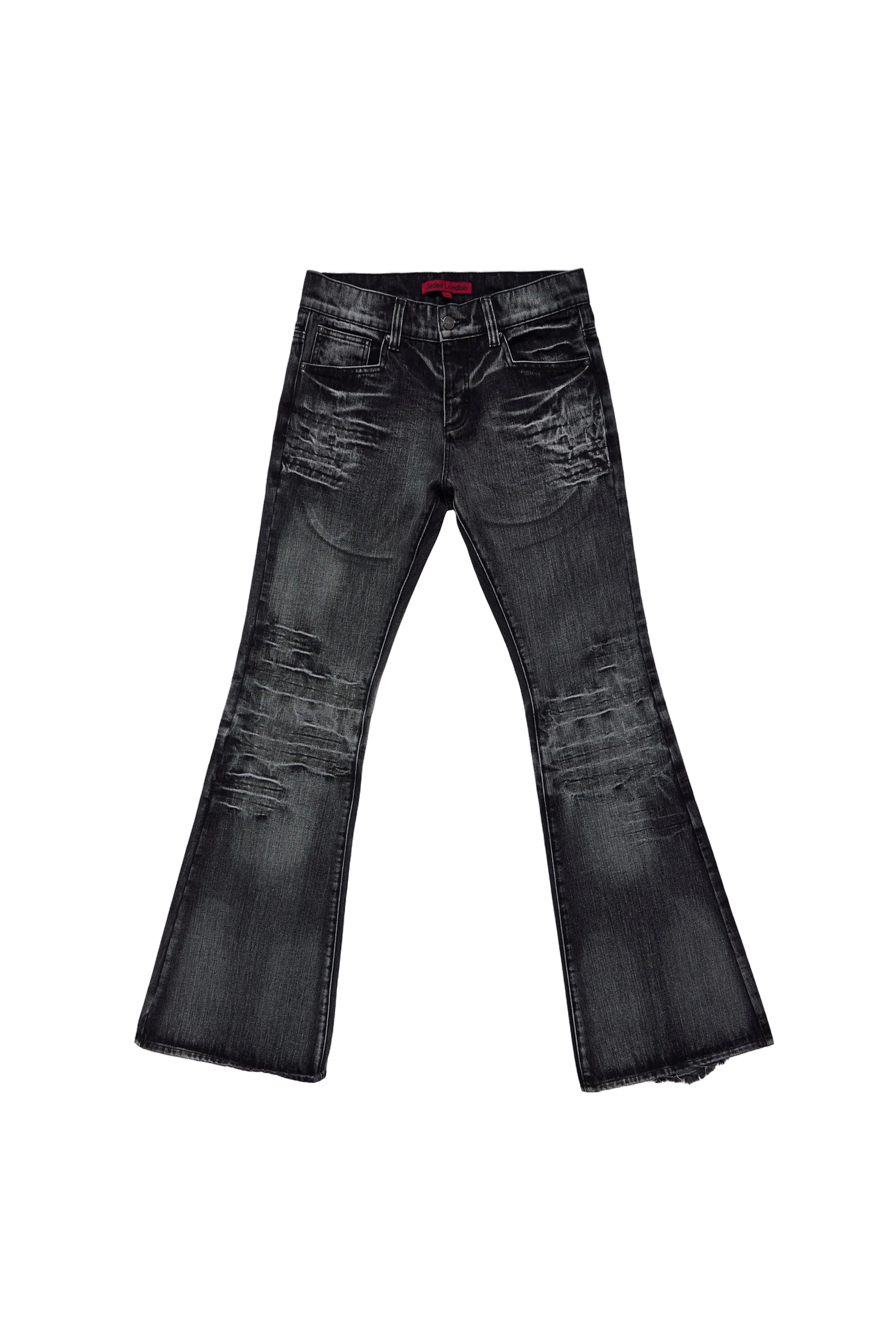 Washed Black Drift Flared Jeans