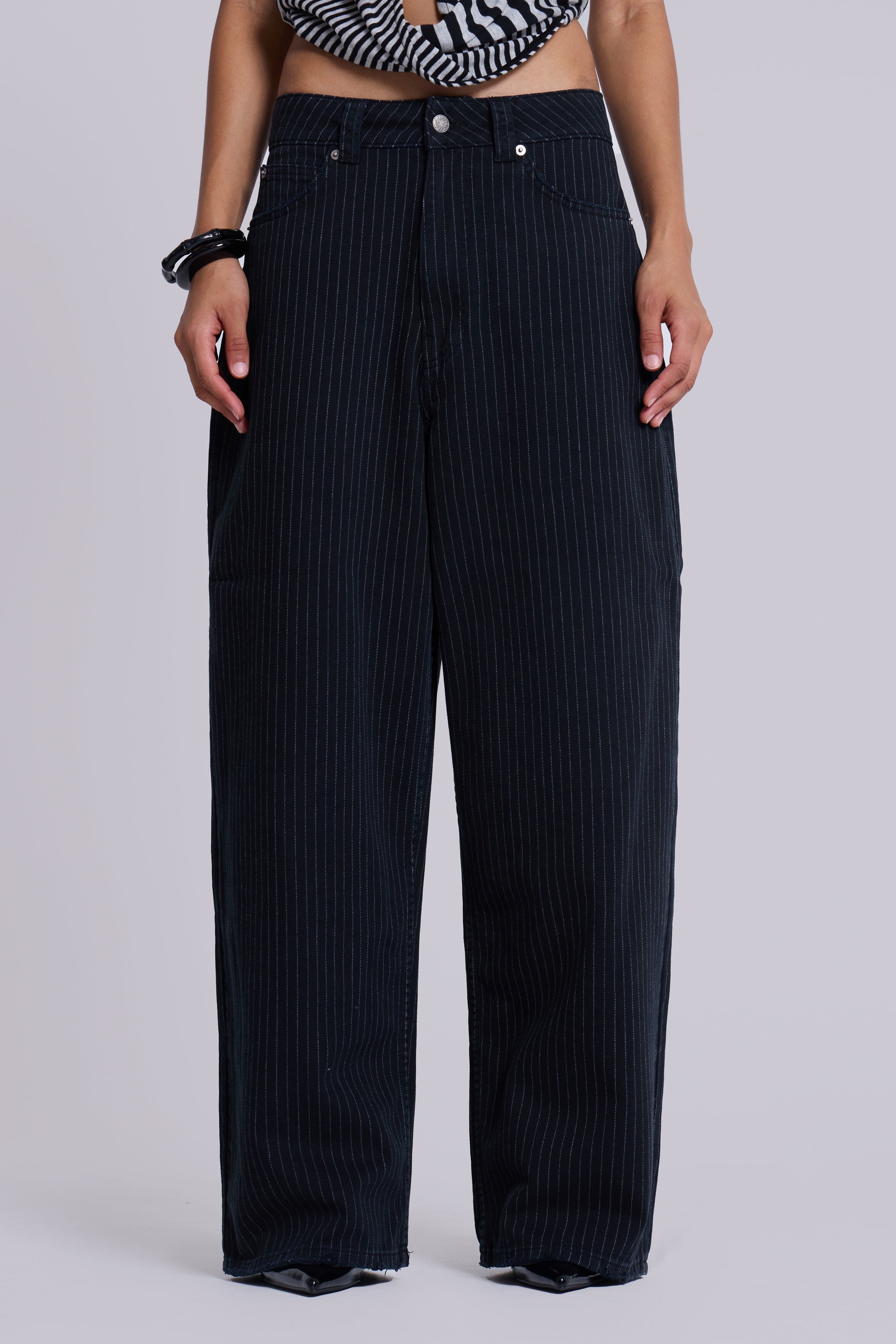 Black Pinstripe XL Colossus Jeans