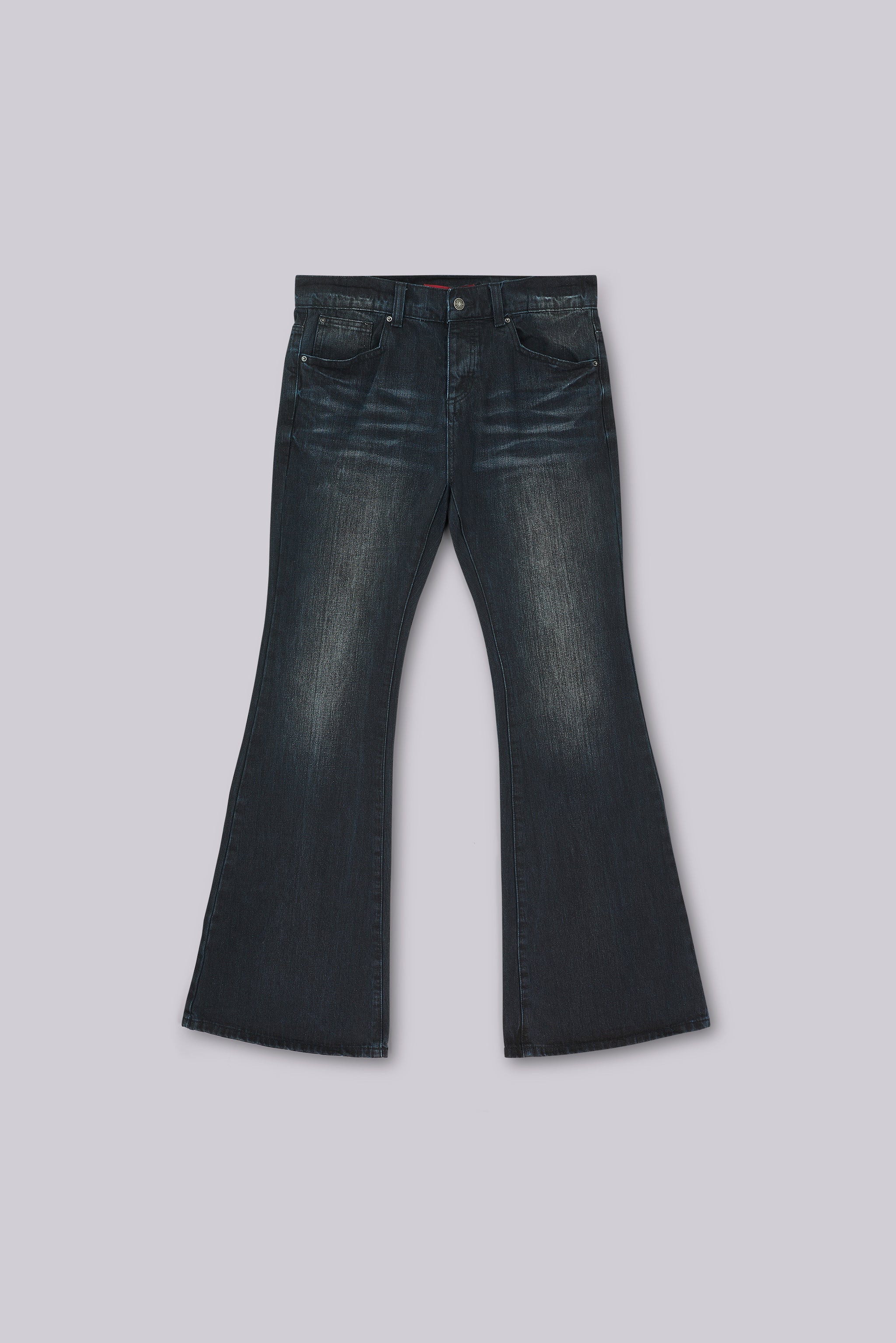 Indigo Creased Drift Flared Jeans