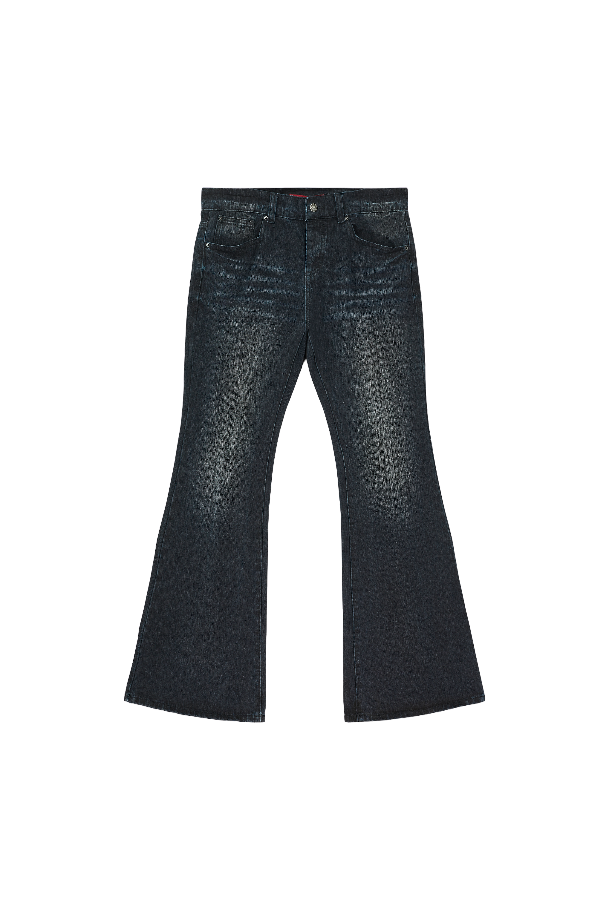 Indigo Creased Drift Flared Jeans