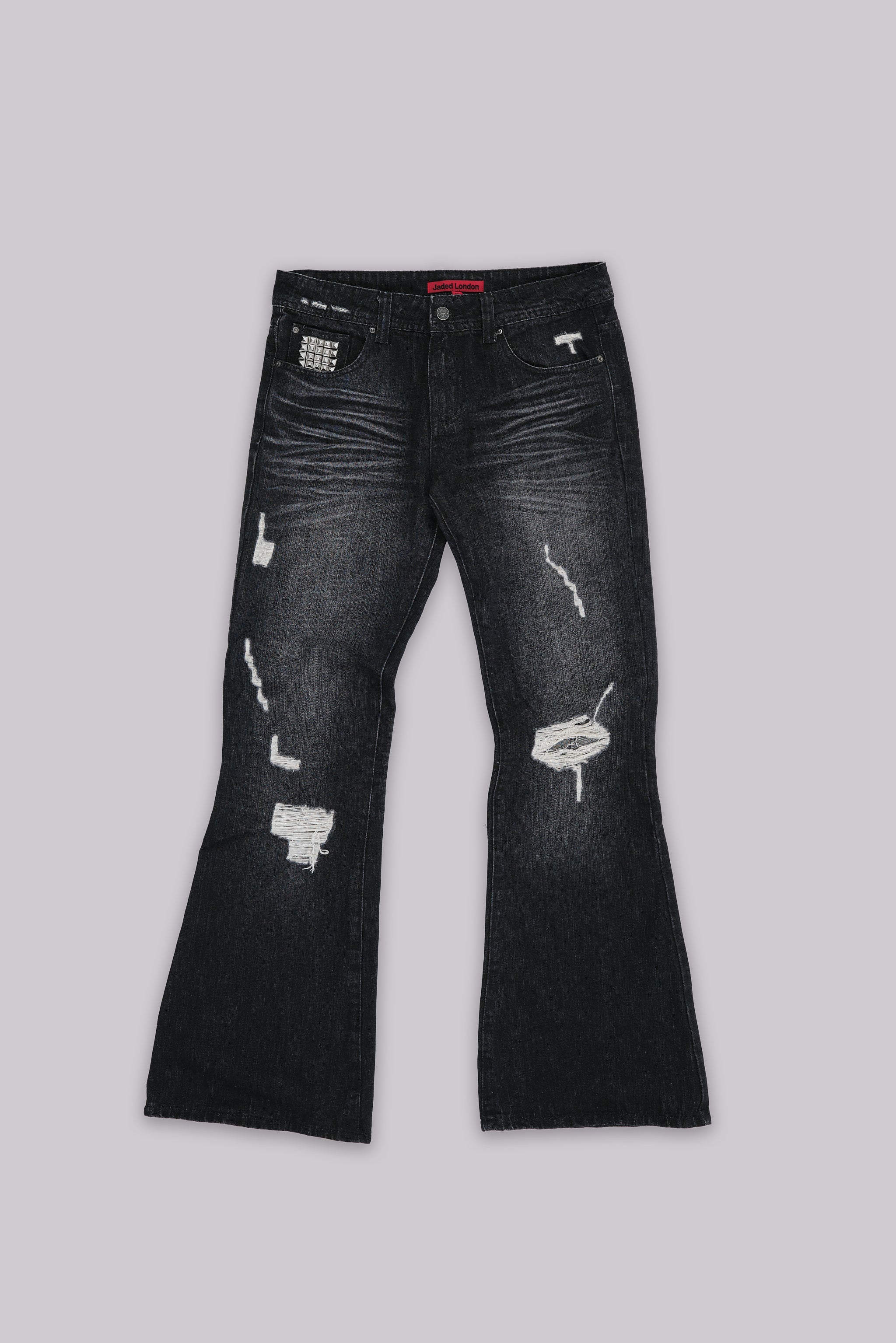 Black Cross Stud Drift Jeans