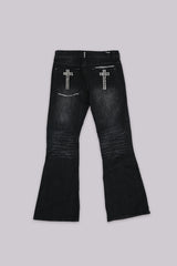 Black Cross Stud Drift Jeans