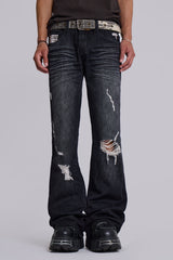 Black Cross Stud Drift Jeans