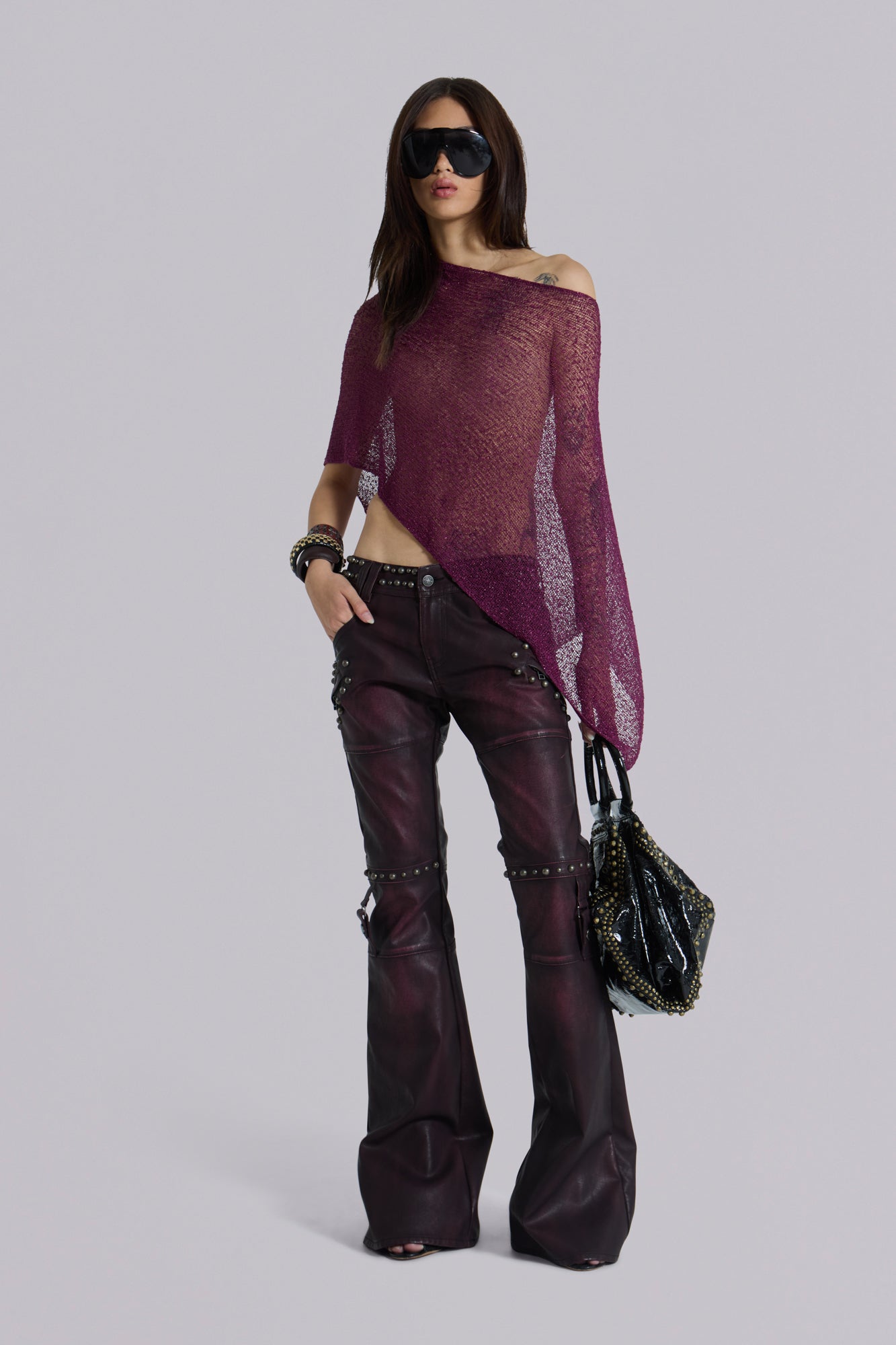 Infinity Multiway Knit Cape in Wine