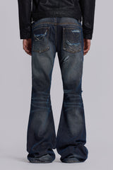 Cross Chain Blue Drift Jeans