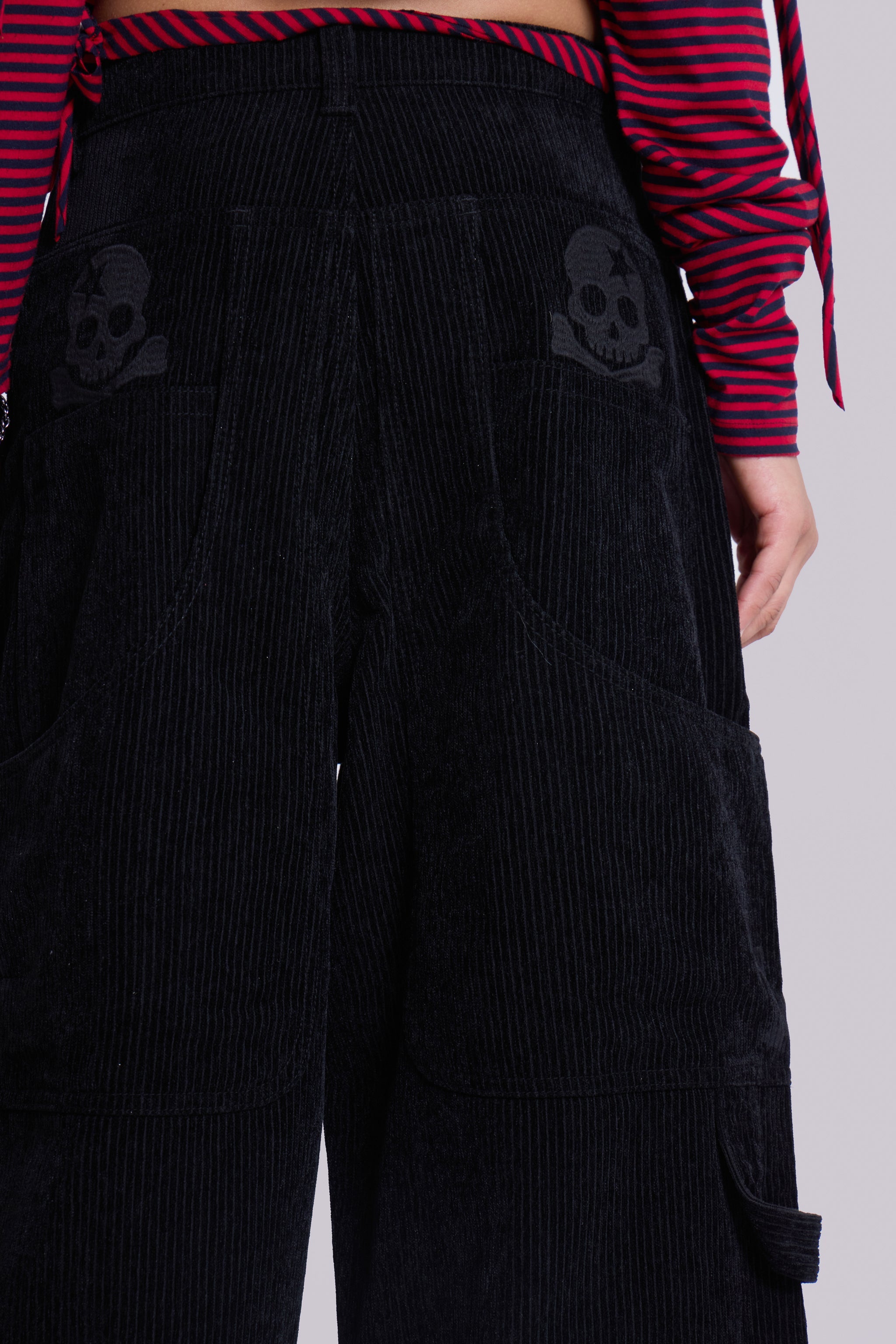 Black Skull Cord Colossus Jeans