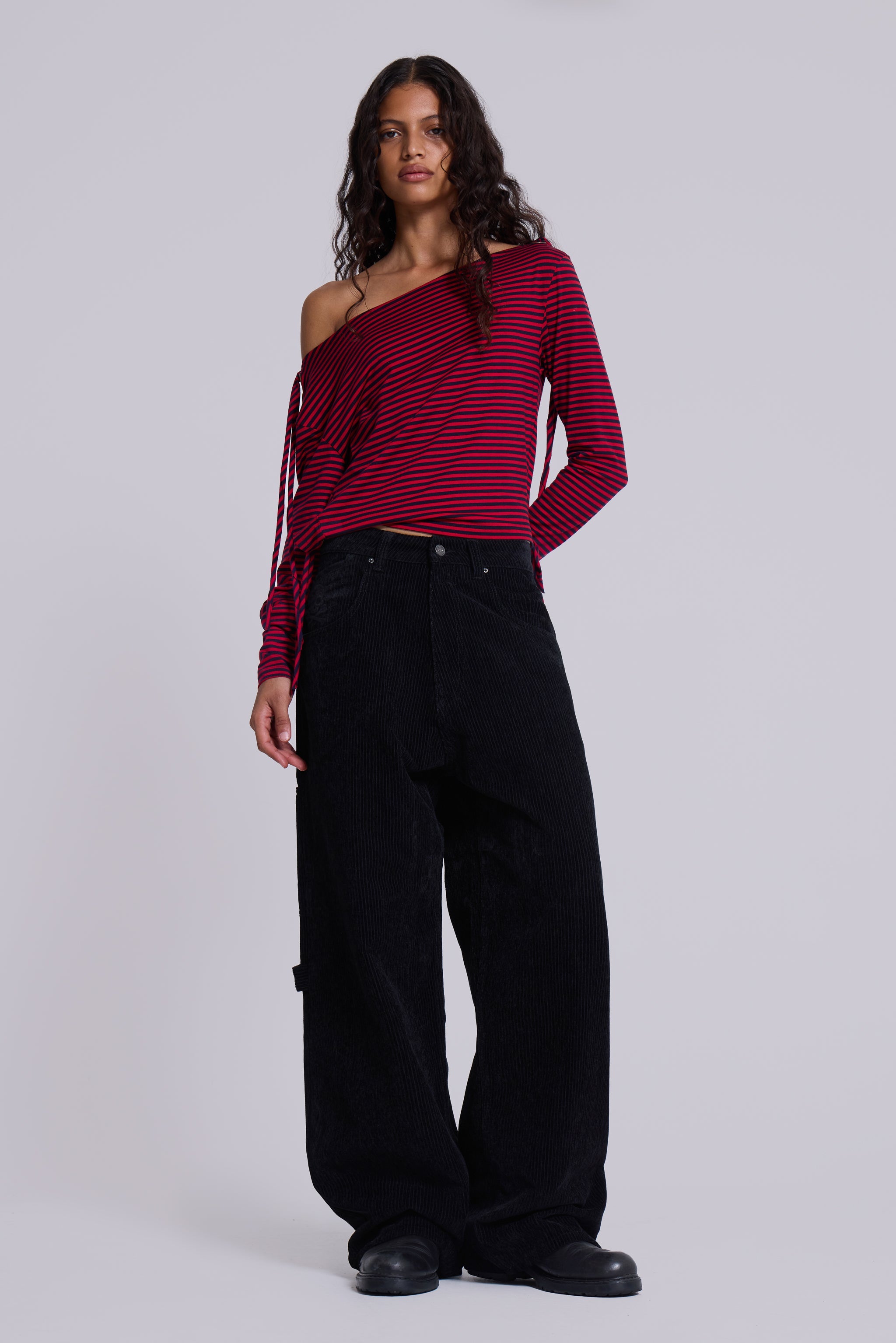 Black Skull Cord Colossus Jeans