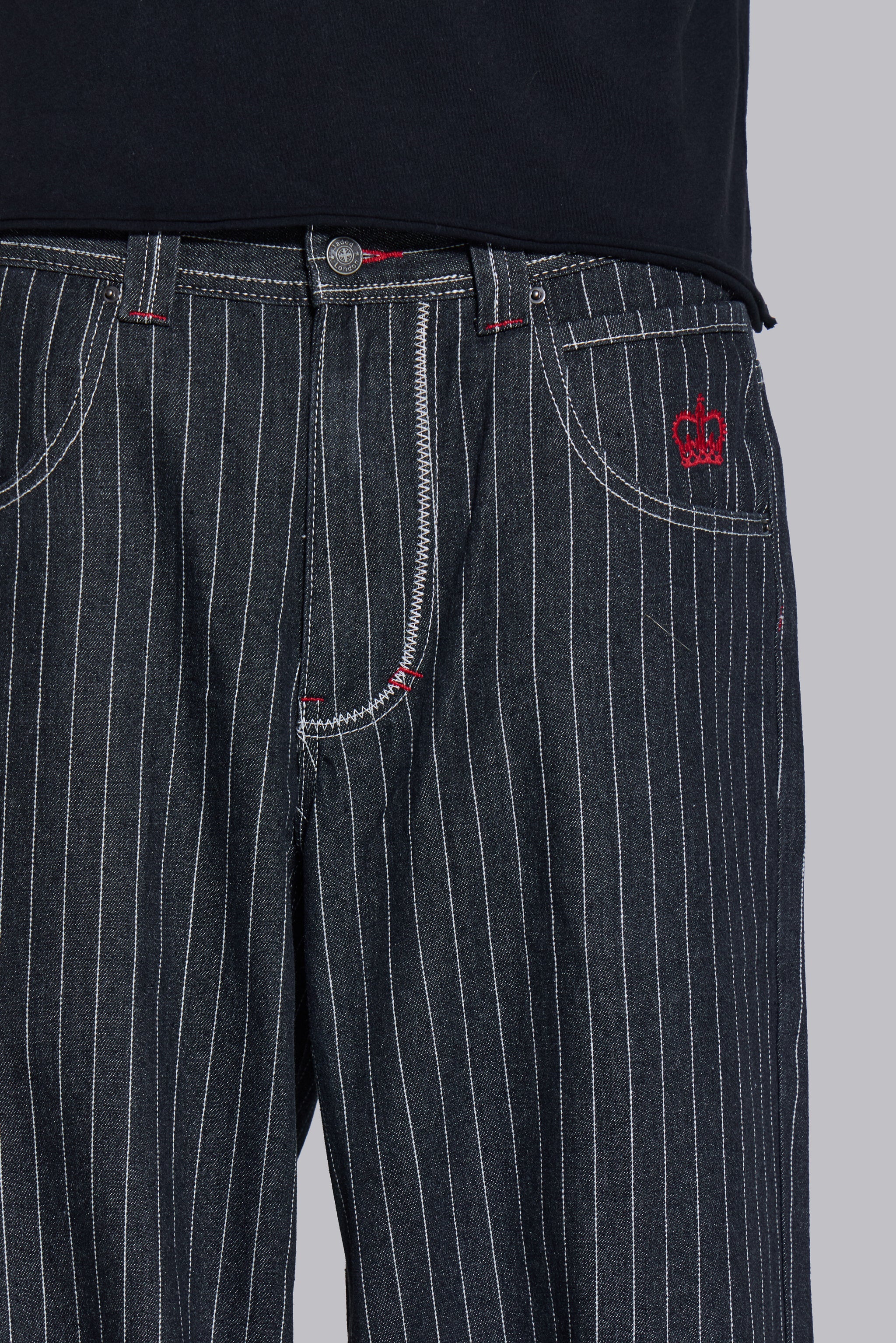 Black Ollie Pinstripe XL Colossus Jeans