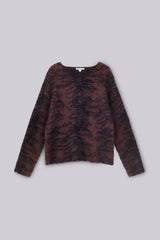 Brown Tiger Brushed Knit Jumper