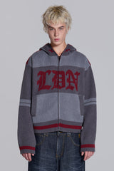 LDN Knitted Zip-Up Hoodie