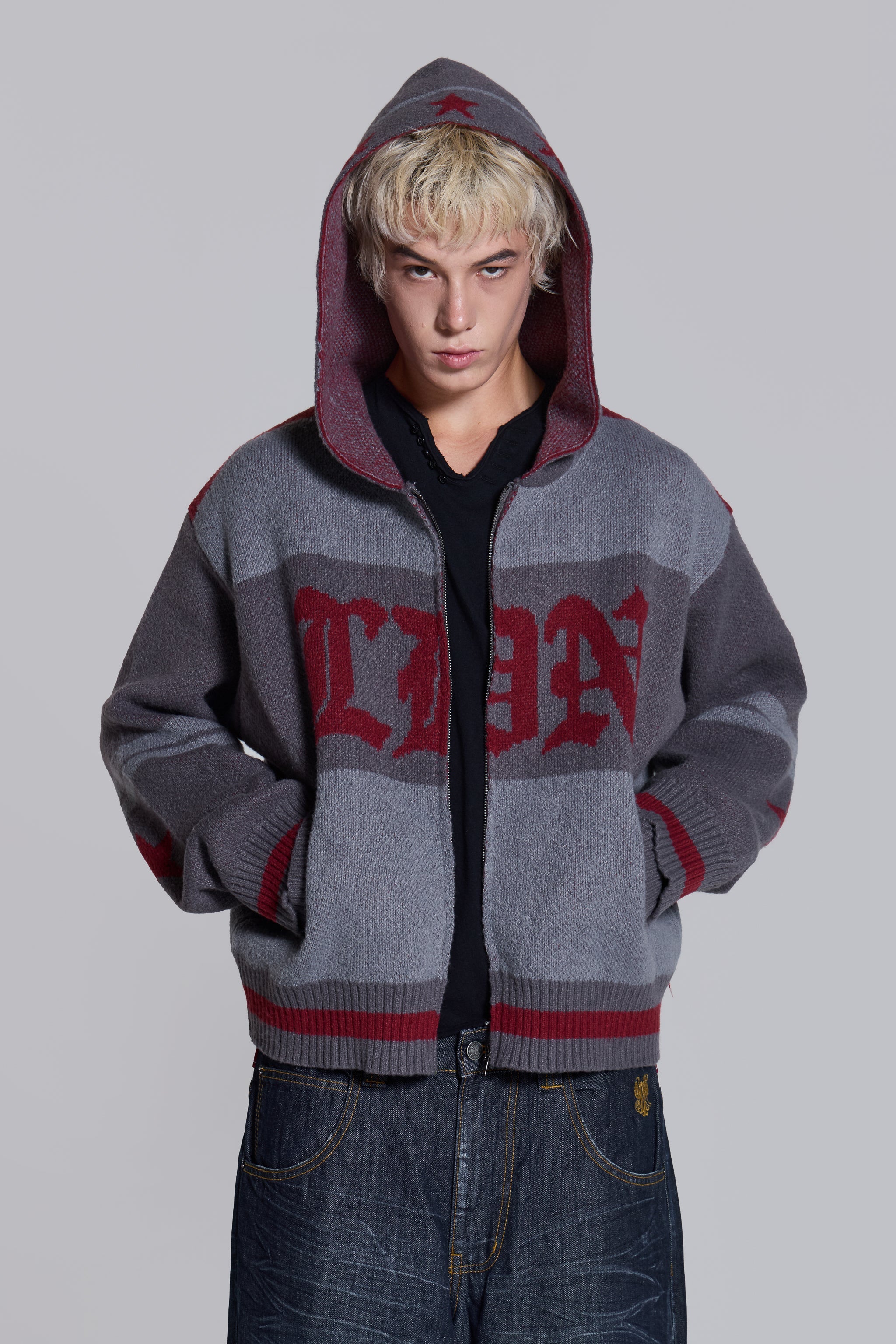LDN Knitted Zip-Up Hoodie