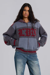 LDN Knitted Zip-Up Hoodie