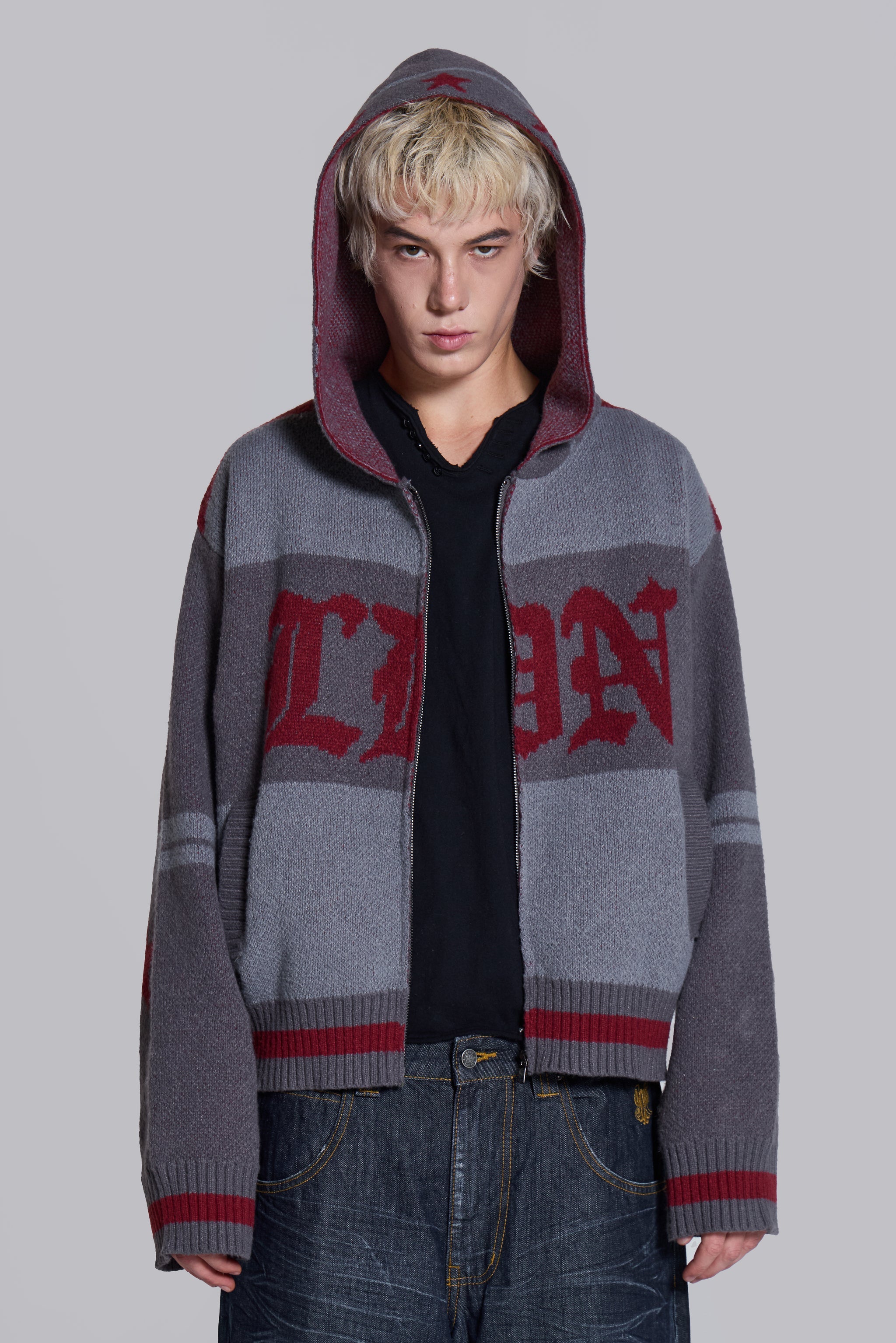LDN Knitted Zip-Up Hoodie