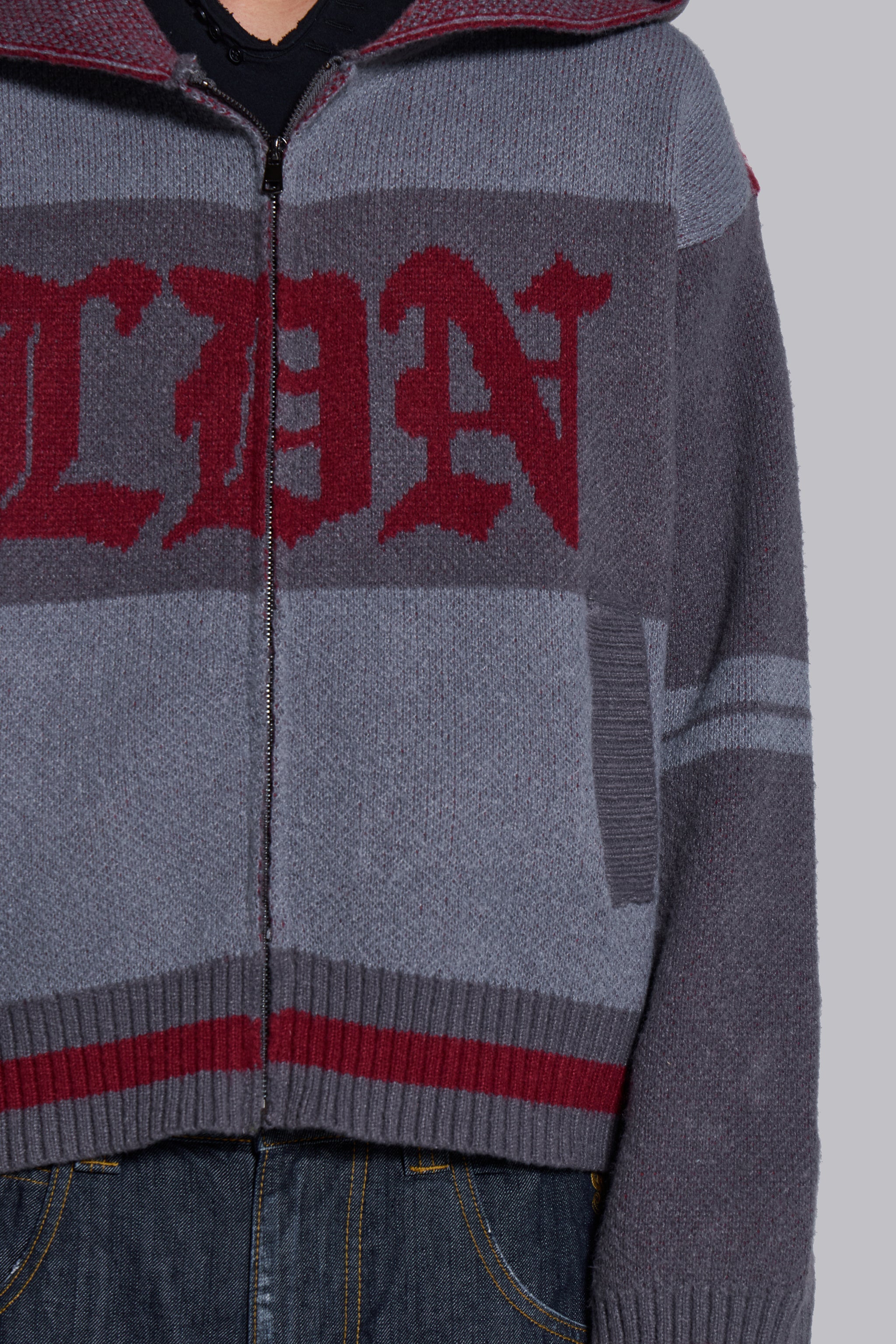 LDN Knitted Zip-Up Hoodie