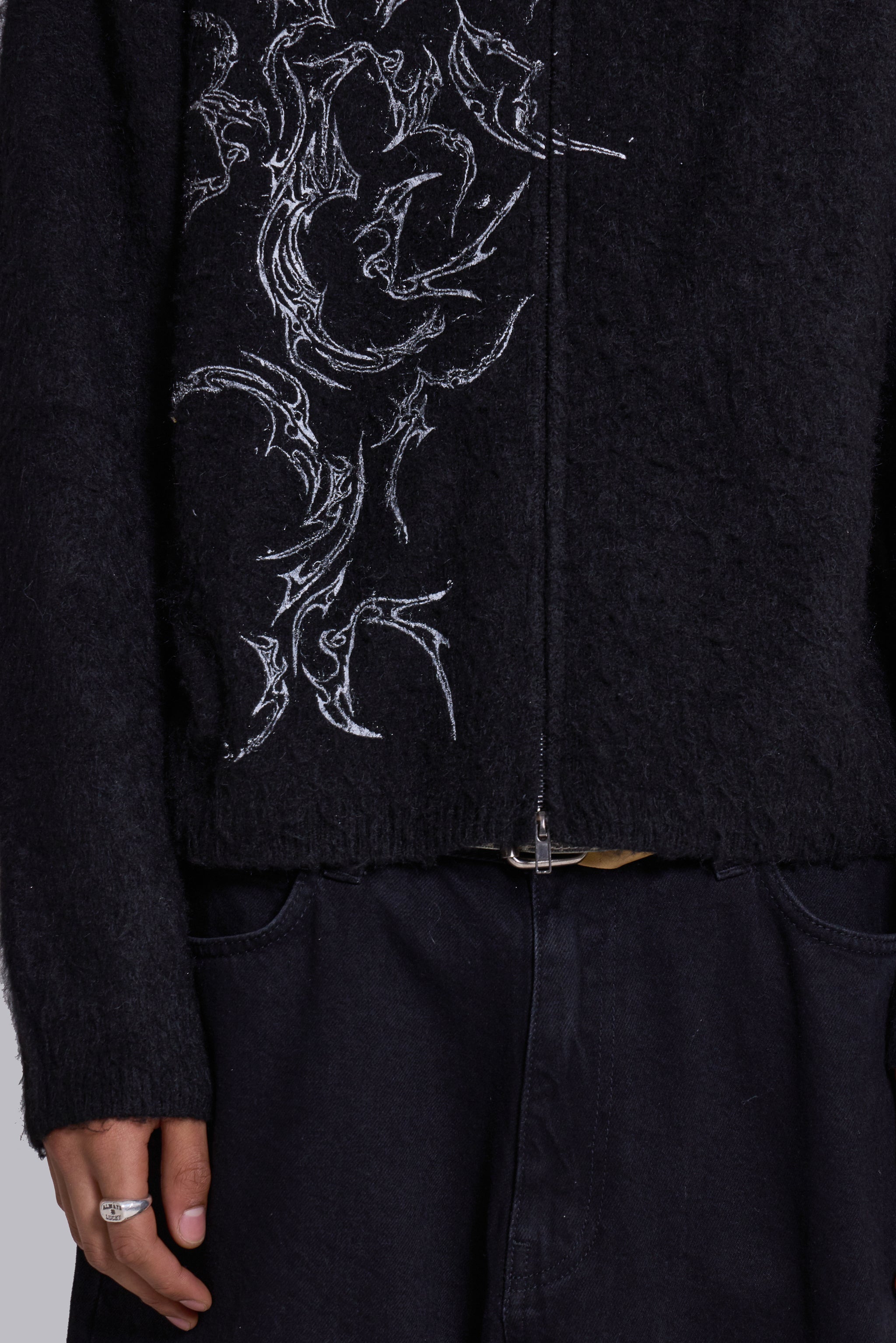 Scratch Mohair Zip-Up Hoodie