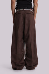 Chocolate Brown Pinstripe Goliath Suit Pants