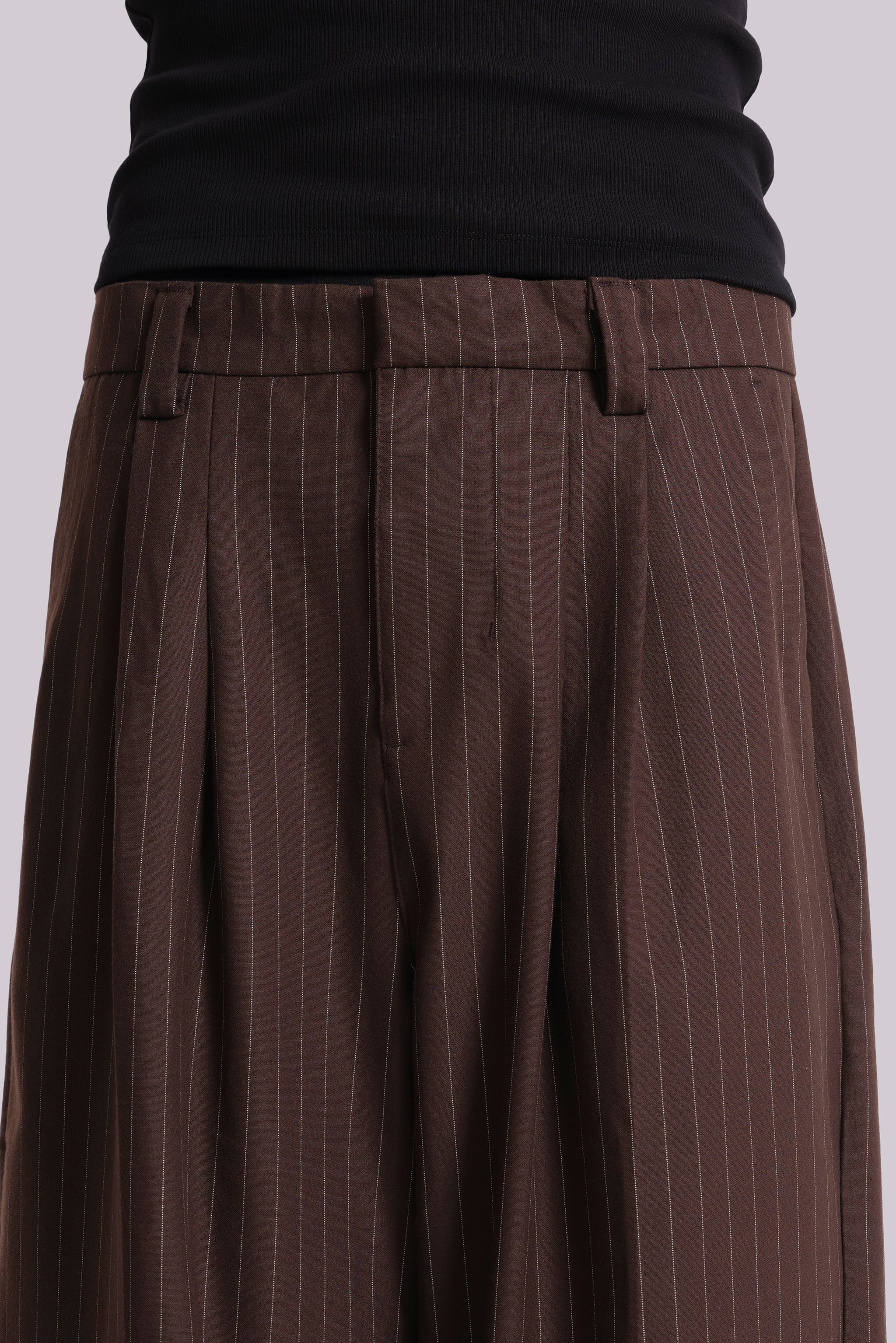 Chocolate Brown Pinstripe Goliath Suit Pants
