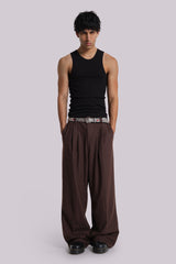 Chocolate Brown Pinstripe Goliath Suit Pants