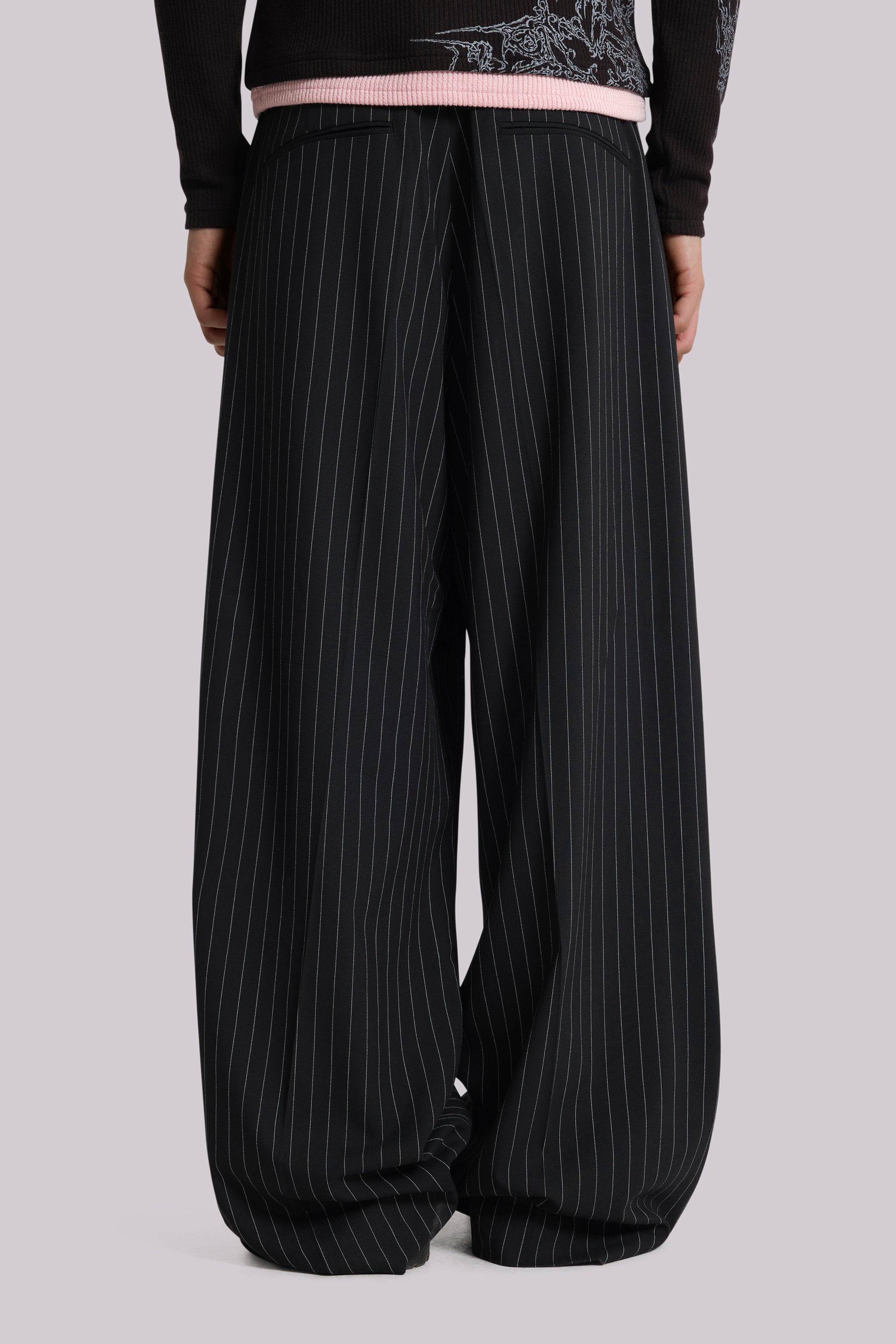 Black Pinstripe Goliath Suit Pants