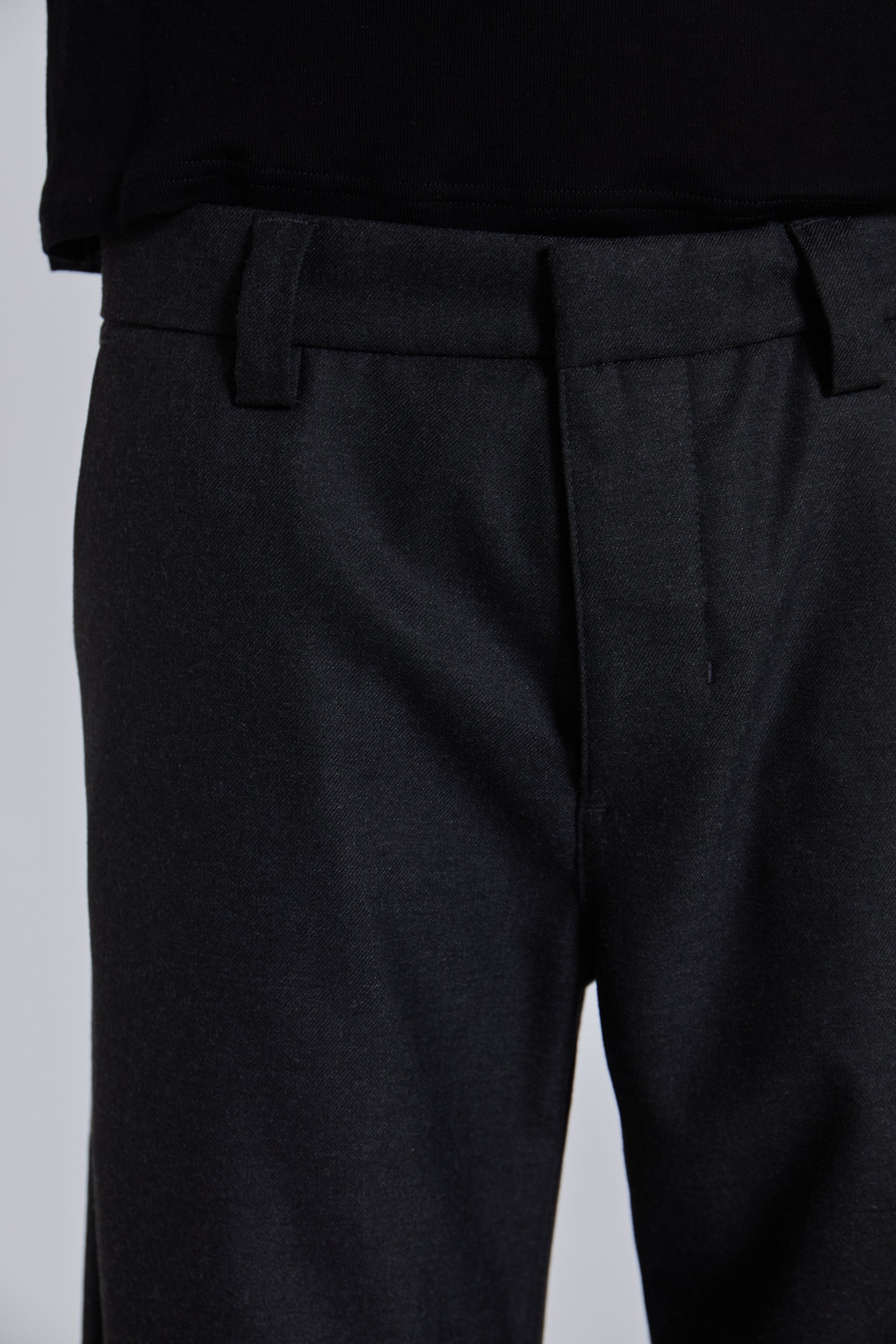 Charcoal Stacked Straight Suit Pants