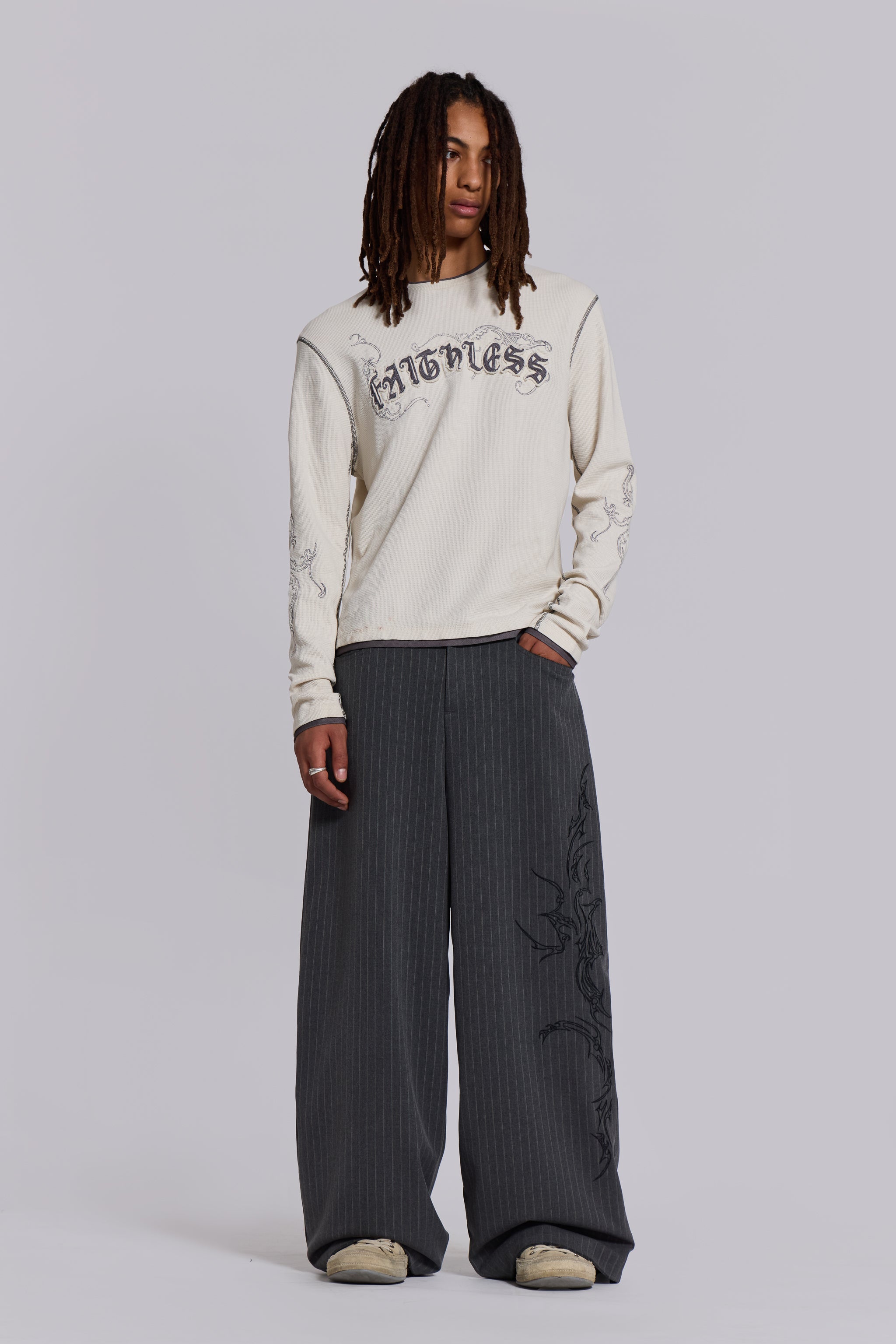 Tattoo Pinstripe Goliath Suit Pants