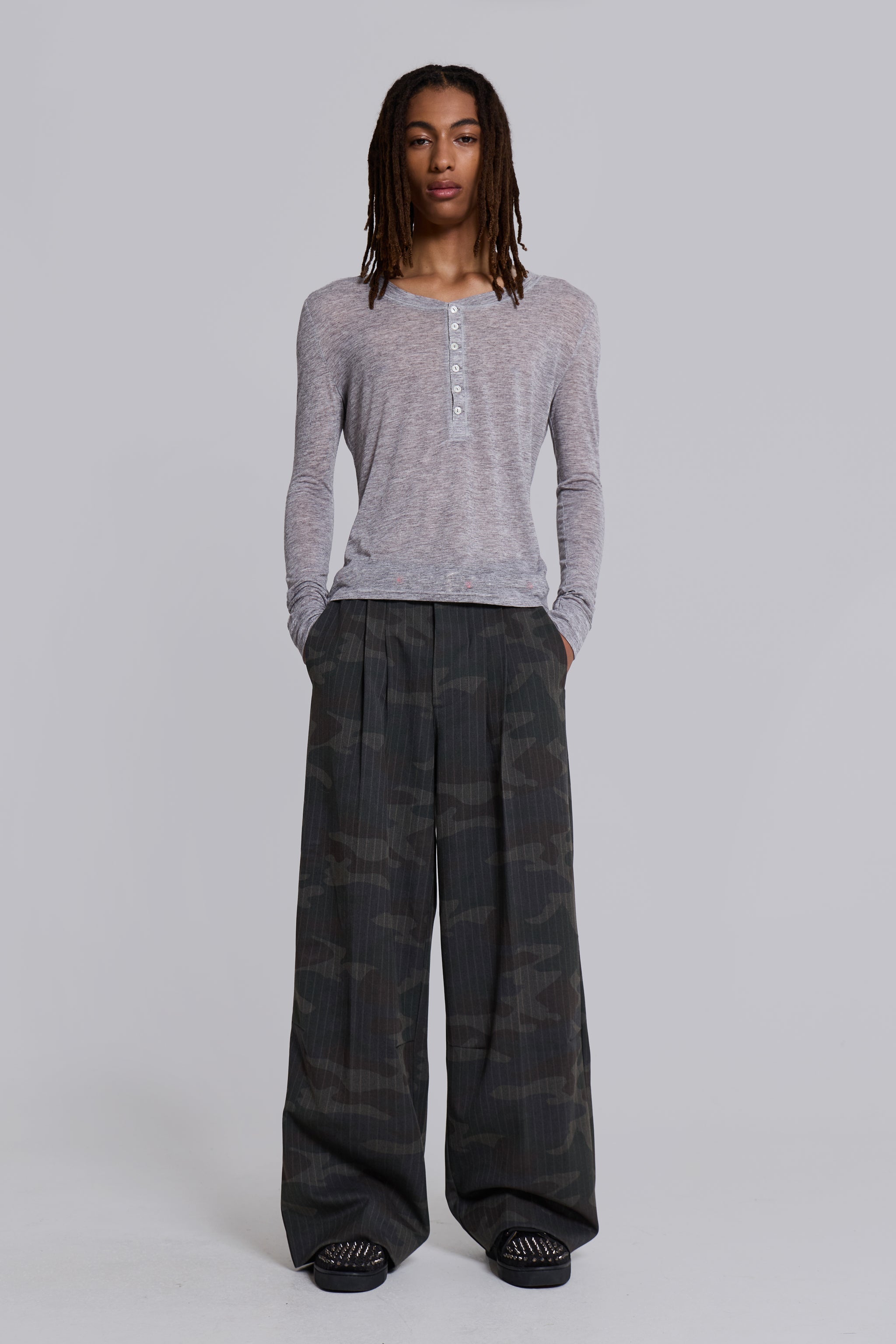 Camo Pinstripe Goliath Suit Pants