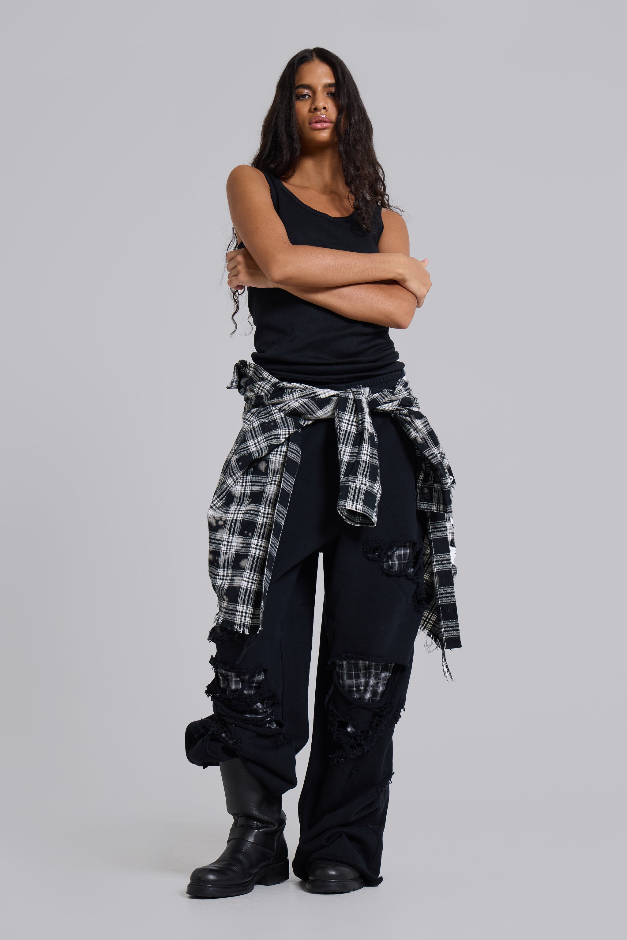 Check Layered Monster Joggers