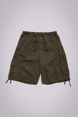 Khaki Parachute Cargo Baggy Shorts