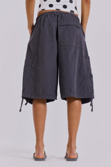 Vintage Grey Parachute Cargo Shorts