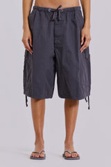 Vintage Grey Parachute Cargo Shorts