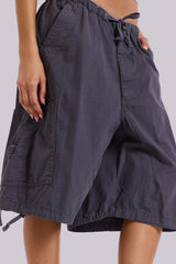 Vintage Grey Parachute Cargo Shorts