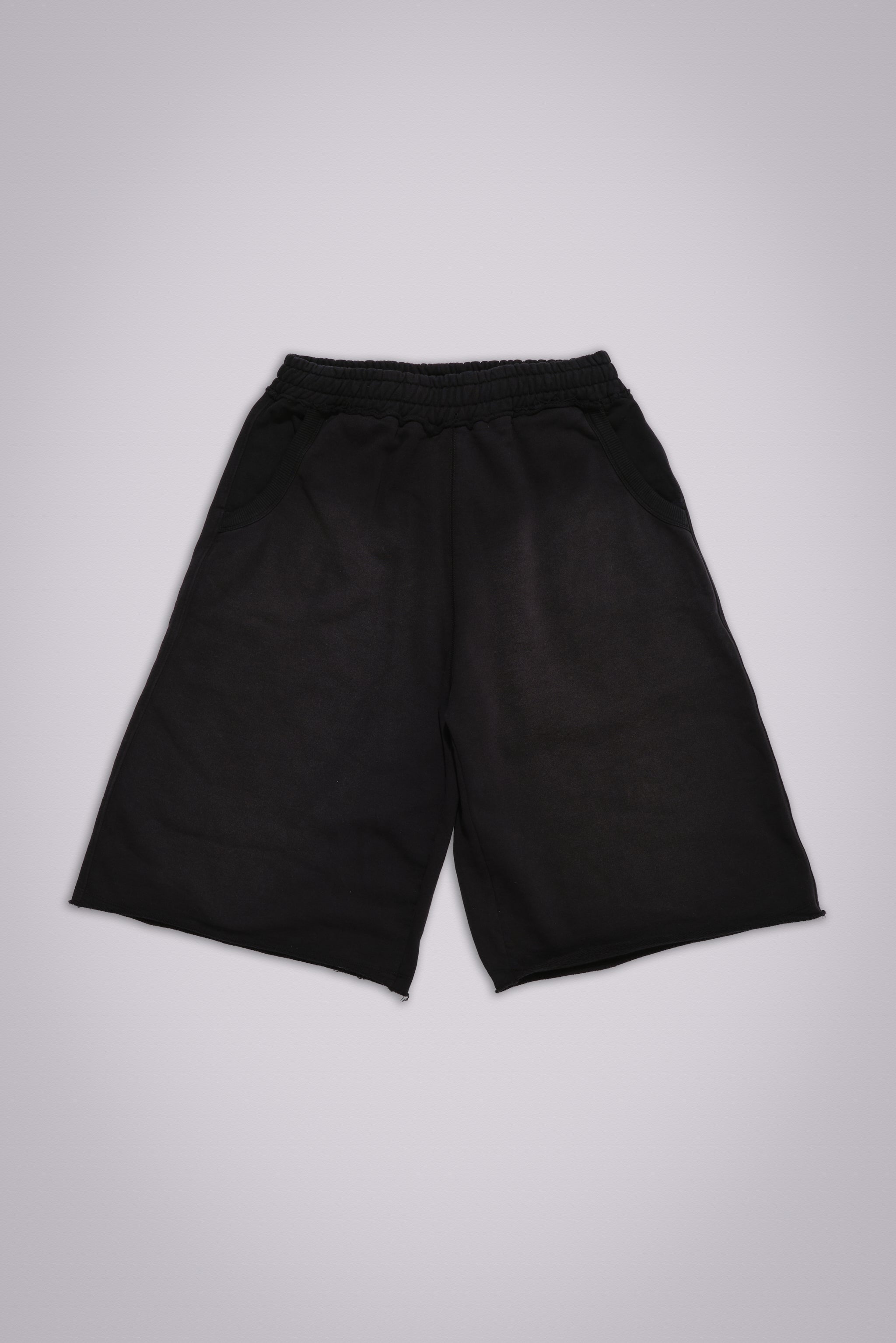 Washed Black Monster Jogger Baggy Shorts