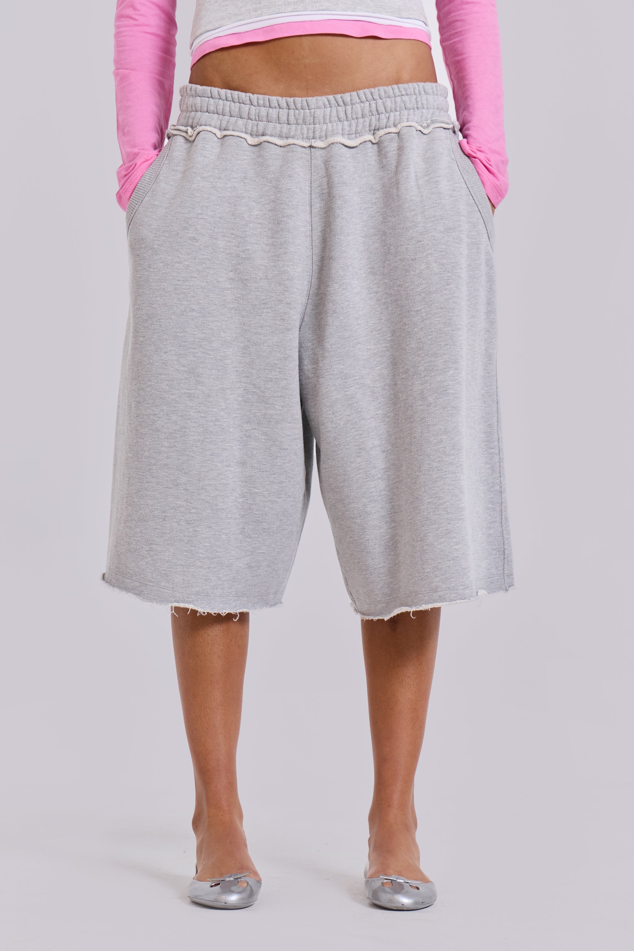 Grey Marl Monster Jogger Shorts