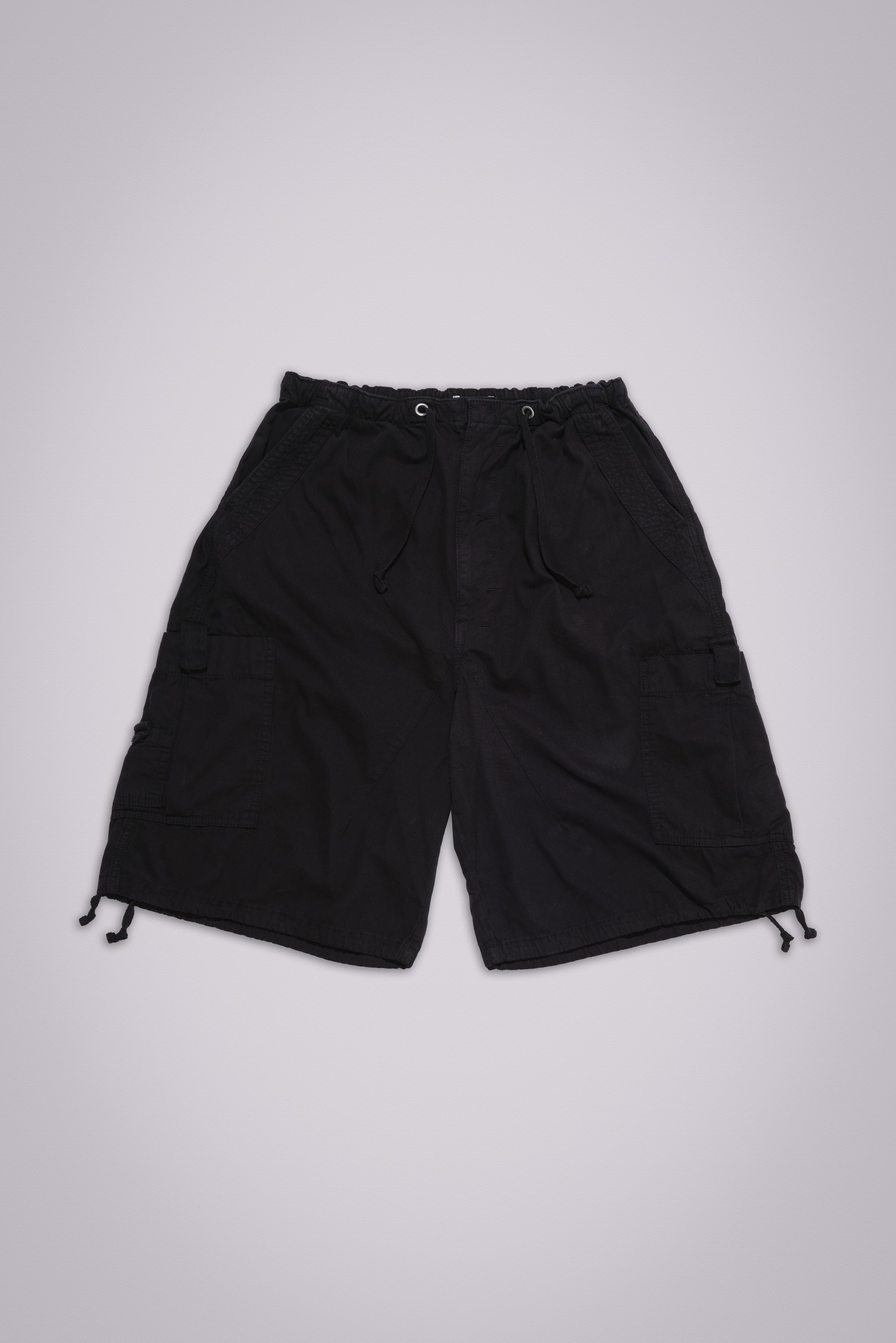Black Parachute Cargo Baggy Shorts